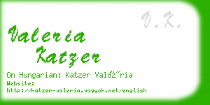 valeria katzer business card